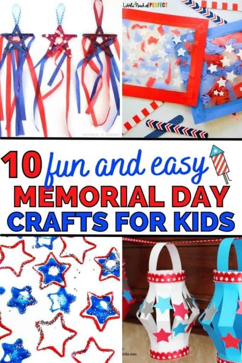 10 Easy and Fun Patriotic 4th of July and Memorial Day Crafts for Kids to Make – Habitat for Mom Memorial Day Crafts For Kids, Patriotic Crafts For Kids, Memorial Day Crafts, Labor Day Crafts, Memorial Day Activities, American Flag Crafts, Summertime Crafts, Flag Crafts, Easy Art Projects