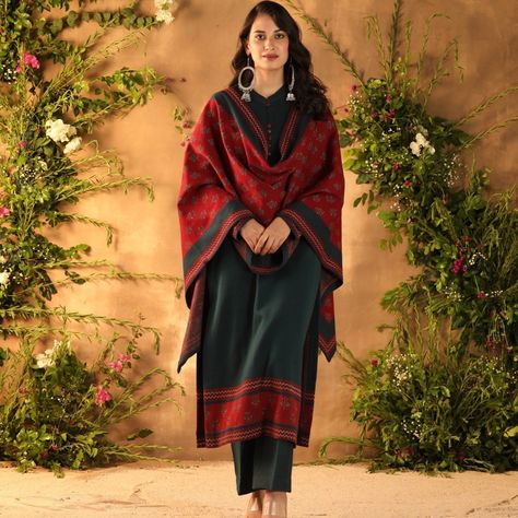 Wollen Suits Designs, Woolen Suit, Cotton Saree Designs, Autumn Winter Collection, Salwar Suit, Instagram Photography, Block Printing, Suit Set, Salwar Suits