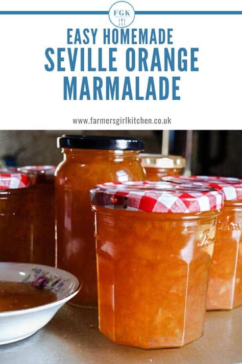 Make Easy Seville Orange Marmalade with this quick and easy recipe. Even if you have never made jam or marmalade before you can enjoy the fresh zingy taste of homemade marmalade #marmalade #orange #Seville #easy #recipe Homemade Marmalade Recipes, Marmelade Recipe, Homemade Orange Marmalade Recipe, Marmalade Recipe Easy, Orange Jam Recipes, Homemade Marmalade, Orange Marmalade Recipe, Seville Orange Marmalade, Seville Orange