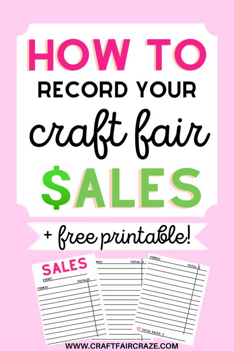 How To Price Your Crafts To Sell, Craft Show Checklist Free Printable, Craft Show Sales Tracker, Craft Fair Printables, Craft Fair Pricing Signs, Payment Signs For Craft Fair, Craft Fair Inventory Printable Free, Craft Show Inventory Printable, Signs For Craft Fair Booth