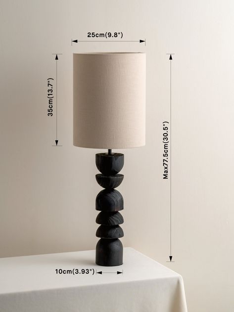 Aska - tall charred wood and natural linen table lamp | Table Lamp | Lights & Lamps | UK Wood Lamps Ideas, Stone Lamps, Hotel Beach, Tall Table Lamps, Retro Table Lamps, Organic Textures, Unique Floor Lamps, Charred Wood, Retro Table