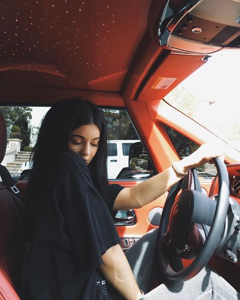 Pinterest: samingram3 ☆ A Car, Kylie Jenner, Steering Wheel, A Woman, Wheel, Red, Instagram