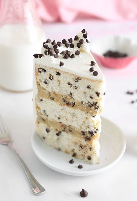 Chocolate Chip Recipes - The Idea Room A Slice Of Cake, Cookies And Milk, Slice Of Cake, Milk Cake, A Piece Of Cake, Piece Of Cake, Chocolate Chip Cookie Dough, Food Cakes, Sweets Treats