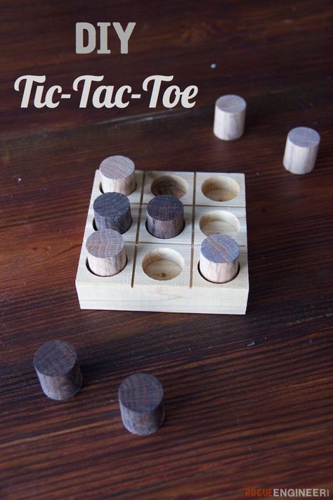 Tic-Tac-Toe » Rogue Engineer Woodworking Plans Patterns, Woodworking For Kids, Woodworking Patterns, Tic Tac Toe Game, Woodworking Classes, Easy Wood Projects, Diy Holz, Popular Woodworking, Free Plans