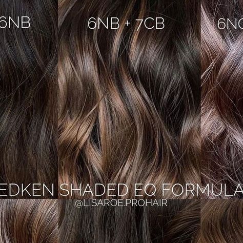 Redken on Instagram: "In search of the perfect Shades EQ brunette formula? Look no further. 🤎 Here are some of @lisaroe.prohair's 🇮🇪 favorite Shades EQ #brunetteformulas. Tag a stylist who would love this visual 👇" 5na Shades Eq, Redken Shades Eq 6nch, Redken Brown Hair Color Shades, Redken Shades Eq Formulas Brunette, 6nch Shades Eq, Redkin Eq Shades Formulas Brunette, Redken Shades Eq Formulas Brown Brunettes, Redken Eq Shades Formulas, Shades Eq Brunette