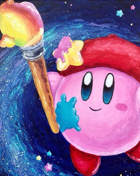 Kirby Star Allies, Kirby Star, Diy Canvas Art Easy, Canvas Art Painting Acrylic, Dreamy Artwork, Easy Canvas Art, Kids Canvas, Amazing Artwork, Canvas Painting Designs