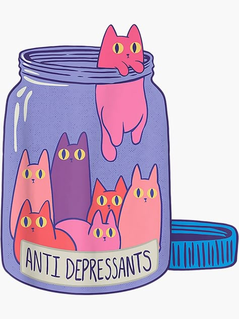 "Jar of Kittens Vinyl Sticker, Cat Sticker, Laptop Stickers, Hydro Flask Stickers, Aesthetic Stickers" Sticker for Sale by artboxgo The Words, Funny