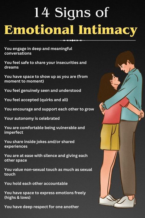 14 signs of emotional intimacy Counselling Tips, Sweet Messages For Him, Boyfriend Questions, Improve Marriage, Marriage Inspiration, Emotional Intimacy, Relationship Killers, Brilliant Quote, Relationship Skills