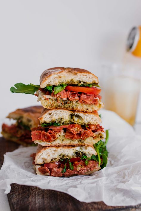 Vegan Salami, Pesto Sandwich, Seitan Recipes, Arugula Pesto, Vegan Meal Ideas, Dairy Allergy, Pesto Pasta Salad, Deli Sandwiches, Vegan Pesto