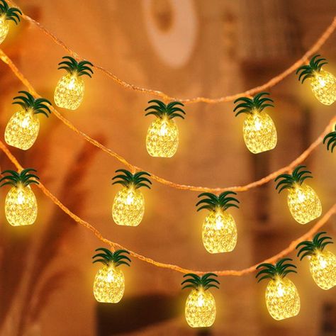 Pineapple String Lights, LED Tropical Theme Battery Operated Waterproof Fairy Lights for Wedding Holiday Birthday Bedroom Beach Party Home Hawaiian Tiki Patio Decoration Outdoor Indoor Warm White - Walmart.com Fairy Lights For Wedding, Tiki Patio, Tiki Lights, Birthday Bedroom, Pineapple Lights, Halloween Lighting Outdoor, Lights For Wedding, Copper String Lights, Tropical Theme Party