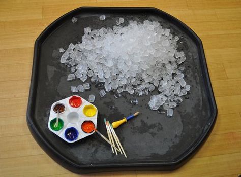 Sensory Ice Play with Children – A Journey Into Inquiry Based Early Learning Tuff Tray Ideas Toddlers, Tuff Spot, Creative Area, Eyfs Activities, Nursery Activities, Tuff Tray, Tray Ideas, Messy Play, Learning And Development