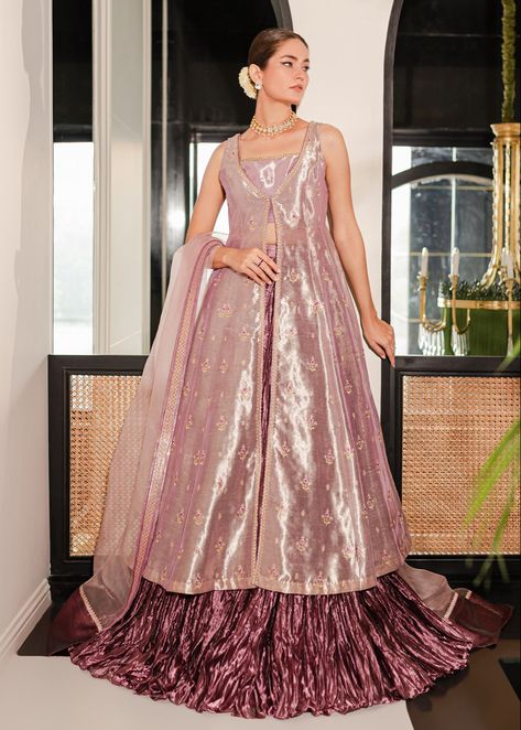 Pakistani Pishwas, Tea Rose Color, Tissue Lehenga, Fawad Khan, Dresses Pakistani, Tiffany Stone, Zardozi Work, Organza Dupatta, Tea Rose