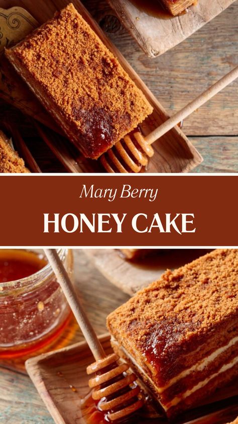 Mary Berry Honey Cake Milliefolgie Cake, Honey Dessert Recipes, Honey Brownies, Boy Mafia, Honey Tart, Mary Berry Cakes, Honey Cakes, England Food, Honey Dessert