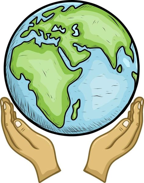 cartoon of save earth with hand nature isolated on white Cartoon Earth, Earth Cartoon, Earth Drawings, Hand Drawing Reference, Save Earth, Vector Background, Drawing Reference, Vector Free, How To Draw Hands