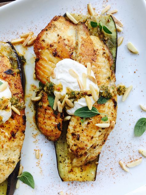 Recipes With Eggplant And Zucchini, White Eggplant Recipes, White Fish Recipes, Eggplant Zucchini, Yogurt Recipe, Best Seafood Recipes, Lobster Recipes, Summer Eating, White Fish