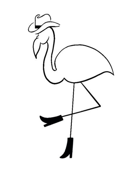 Flamingo Doodle, Cowboy Boot Tattoo, Cowboy Hat Tattoo, Minimalistic Tattoos, Flamingo Tattoo, Cowboy Tattoos, Tattoo Reference, Ink Inspiration, Hoodie Aesthetic