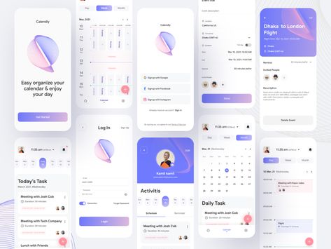 Calendar App Design, Calendar Ui Design, Calender Ui, Task Calendar, Company Calendars, App Ui Ux Design, Illustration Calendar, Calendar Widget, Card Ui