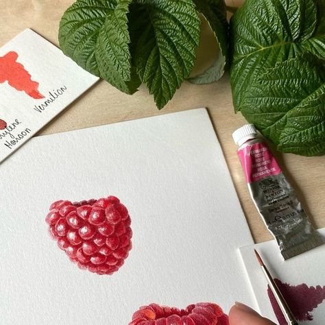 Kristine Rapohina on Instagram: "Raspberries so juicy and tasty. Do you think easy or hard to paint? 🤩" Raspberry Paint, Paint Tutorial, You Think, Raspberry, Thinking Of You, Paint, Pattern, On Instagram, Instagram