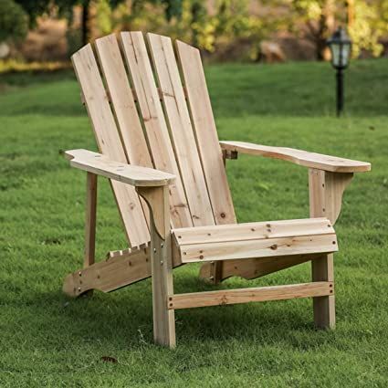 LOKATSE HOME Outdoor Adirondack Chair Weather Resistant for Patio, Deck, Fire Pit, Garden, Porch and Lawn Seating, Natural Wood Wood Adirondack Chairs, Wooden Adirondack Chairs, Feature Chair, Folding Adirondack Chairs, Wooden Chairs, Outdoor Seat, Single Chair, Patio Dining Chairs, Adirondack Chairs