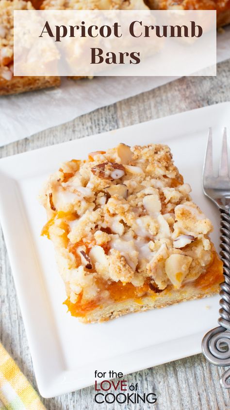 Peach And Apricot Cobbler, What To Make With Fresh Apricots, Apricot Almond Bars, Apricot Crumble Bars, Apricot Pie Recipe Canned, Recipes For Fresh Apricots, Stewed Apricots Recipe, Apricot Bars With Fresh Apricots, Aprium Recipes