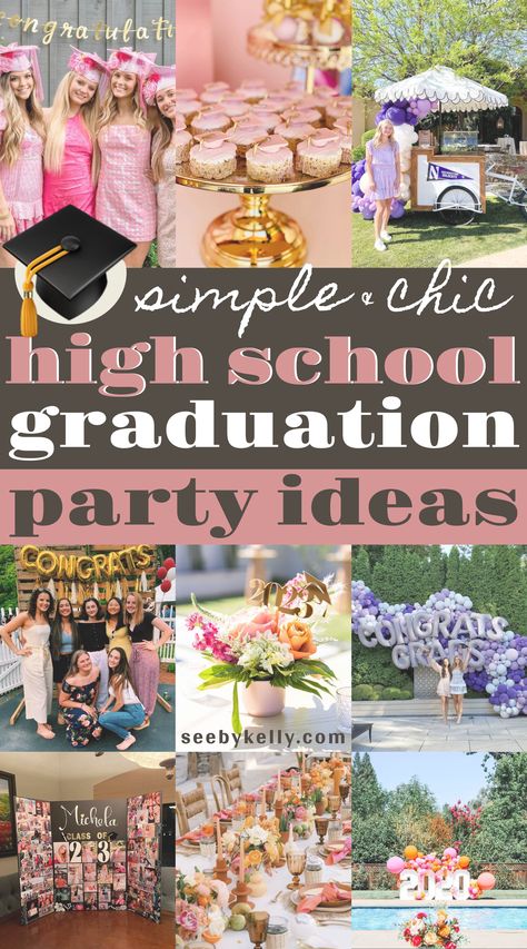 24 Best High School Graduation Party Ideas For 2024 - SK Graduation Celebration Ideas, High School Graduation Centerpieces, Graduation Display Table, Grad Party Aesthetic, Graduation Party Ideas Aesthetic, Grad Party Table, Grad Party Centerpieces, High School Graduation Party Ideas, Graduation Display