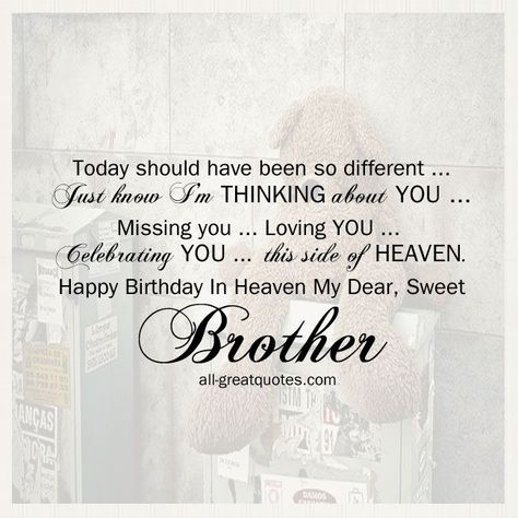 Birthday In Heaven Quotes, Brother Poems, Birthday Wishes In Heaven, Missing My Brother, Missing You Brother, Brother Birthday Quotes, Happy Heavenly Birthday, Happy Birthday In Heaven, Birthday Brother