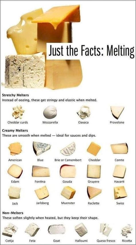 Cheese Melting, Fondue Recipes, Food Charts, Smitten Kitchen, Types Of Cheese, Best Cheese, Food Info, Cooking Basics, Cheese Lover