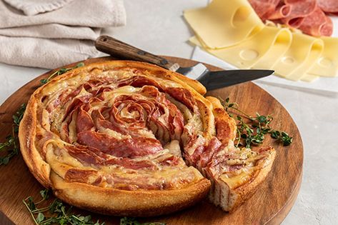 Swiss and Salami Spiral Bread