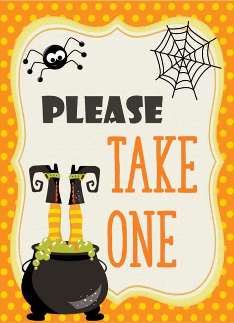 Free Printable "Please Take One" Halloween Sign | 6 Designs Please Take One Sign Printable Free, Halloween Take One Sign, Please Take One Sign Halloween, Please Take One Sign, Take One Sign, Addison Coloring, Printable Signs Free, Harry Potter Coloring Pages, Candy Signs