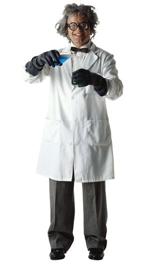 Mad Scientist Costume Men, Laboratory Clothes, Mad Scientist Halloween Costume, Mad Scientist Costume, Scientist Costume, Mad Scientist Halloween, Gray Wig, Value Village, Motivation Theory