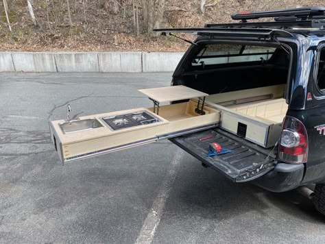 Truck Bed Drawers, Mobil Off Road, Bed Drawer, Suv Camper, Truck Bed Camping, Truck Bed Camper, Suv Camping, Camping Box, Kombi Home