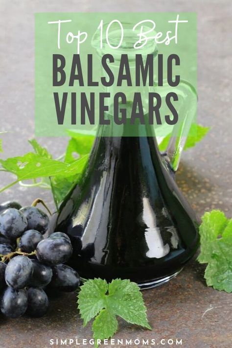 Looking to add Balsamic Vinegar into your recipes?  Check out our top 10 picks for the Best Balsamic Vinegar. Balsamic vinegar is a dark-colored vinegar that’s rich, slightly sweet, aged or fermented. This review goes into detail from budget balsamic vinegar to the most authentic Italian.  This comprehensive guide will make sure to help you choose the best balsamic vinegar for your kitchen! #ProductReviews #KitchenProducts #KitchenGadgets #balsamicvinegar #tipsandtricks Best Balsamic Vinegar, Flavored Vinegars, Grape Uses, Healthy Food Recipes Clean Eating, Food Stamps, The Sting, Gourmet Foods, Healthy Clean Eating, Simple Green