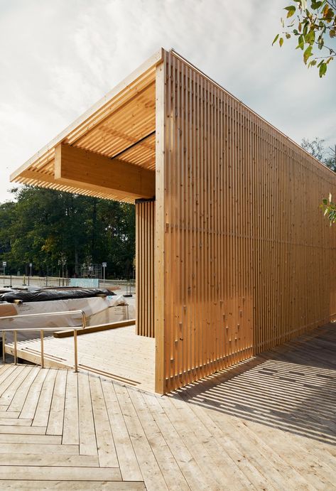 Gallery of Kärdla City Pavilion / Bornstein Lyckefors - 7 Park Pavilion, Carport Designs, Pavilion Design, Urban Interiors, Belle Isle, Outdoor Deck, New Market, New City, Urban Landscape