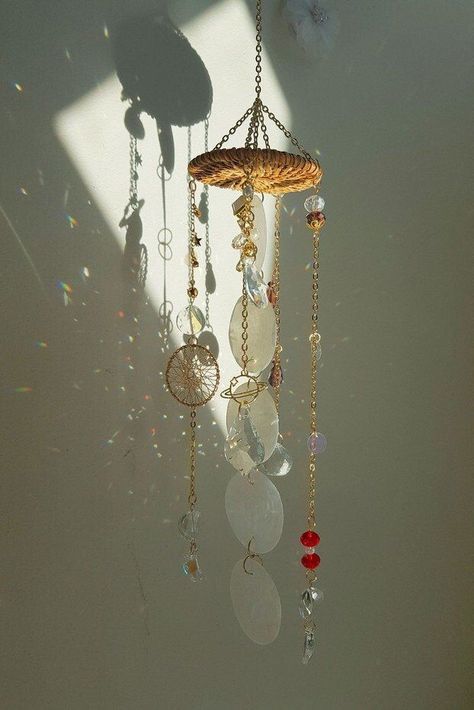 Fairy Room, Crystal Room, Gold Ornament, Room Goals, Dreamy Room, Crystal Suncatchers, Wire Crafts, Room Inspiration Bedroom, Good Energy