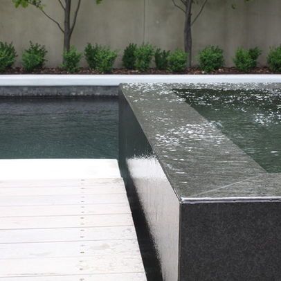 Black beauty - contemporary - pool - melbourne - Minke Pools Infinity Edge Spa, Overflow Pool, Pool Surrounds, Contemporary Pool, Pool Renovation, Pool Landscape Design, Wellness Resort, Small Pool Design, Luxury Pools