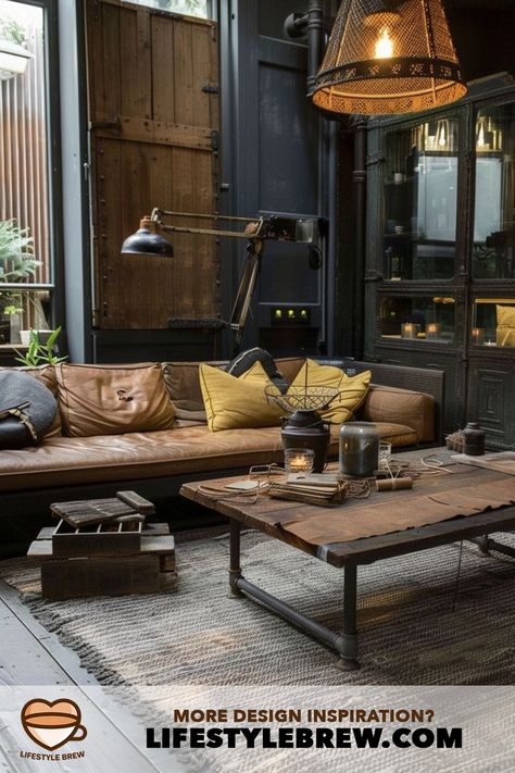 Industrial Bohemian Decor, Living Room Zen, Formal Living Room Designs, Industrial Living Room Design, Industrial Style Living Room, Living Room Industrial, Industrial Style Bedroom, Rustic Style Decor, Bohemian Living Room Decor