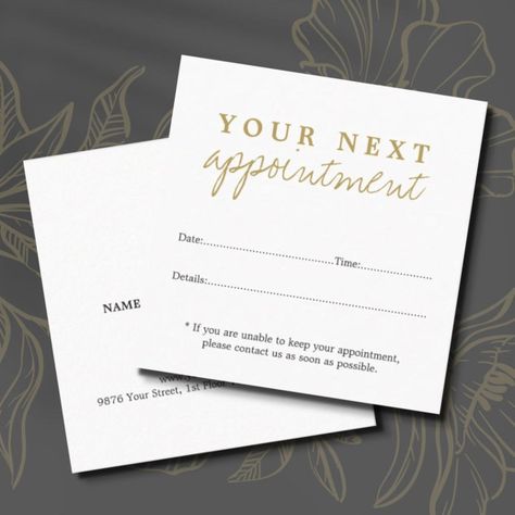 Beauty Appointment, Appointment Card, Salon Makeup, Appointment Cards, Minimalist Business Cards, Gold Beauty, Makeup Salon, Promotional Events, Kids Stationery