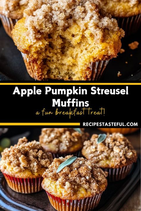 Indulge in these moist and flavorful Apple Pumpkin Streusel Muffins, a perfect small-batch treat that blends the sweetness of fresh apples with the richness of pumpkin. Topped with a crunchy streusel, these muffins make an ideal breakfast or afternoon snack. Pumpkin Apple Muffins, Apple Streusel Muffins, Pumpkin Streusel, Pumpkin Streusel Muffins, Apple Streusel, Apple Pumpkin, Streusel Muffins, Muffin Streusel, Afternoon Snack