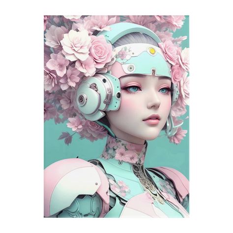 3D Floral Cyborg in Pastel Colors, AI Art, Acrylic Print Pastel Cyberpunk Aesthetic, Pastel Techwear, Cyberpunk Flower, Pink Techwear, Pastel Cyberpunk, Purple Cyberpunk, Techwear Anime, Kawaii Cyberpunk, Computer Building