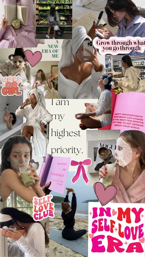 #selfcare #selflove #selfcaremoodboard #moodboards #mood #selfcareaesthetic #fyp #shufflefyp #shuffleinspo #shuffleaesthetic Vision Board Pics, New You, Change Me, Glow Up?, Mood Boards, Self Care, Self Love, Vision Board, Good Things