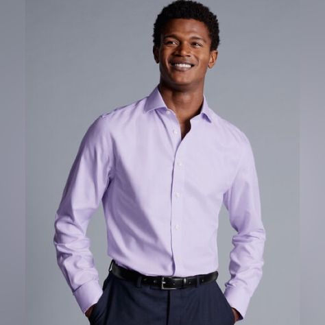 Nwt - Charles Tyrwhitt Lilac Purple Spread Collar Non-Iron Henley Weave Slim Fit Shirt, Men’s Size 16/33”. Product Description: Crafted From Lightweight Pure Linen A Naturally Breathable Fabric That Absorbs Moisture And Helps You Stay Cool. We've Cut This Shirt To A Slim Fit For A Streamlined Finish, And A Garment Wash Gives It A Pleasingly Soft Feel. Product Details: Spread Collar Mitred Button Cuff With Two Buttons Extra Slim Fit: Back Darts And Pleats Long Sleeve Non-Iron Materials: 100% Cott Weave Dress, Lavender Shirt, Charles Tyrwhitt Shirt, Purple Dress Shirt, Morning Suits, Italian Suit, Cutaway Collar, Charles Tyrwhitt, Purple Shirt