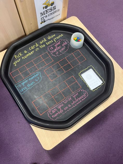 Tens frame tuff tray number recognition number representation maths year 1 eyfs Maths Provision Year 1, Maths Continuous Provision Year 1, Year 1 Tuff Tray Ideas, Ks1 Provision, Tuff Table, Continuous Provision Year 1, Atrium Ideas, Maths Eyfs, Year 2 Maths