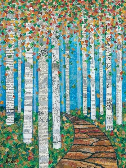 Classe D'art, Fall Art Projects, Collage Art Projects, Paper Collage Art, Landscape Quilts, Homeschool Art, School Art Projects, Falling Leaves, Camping Art