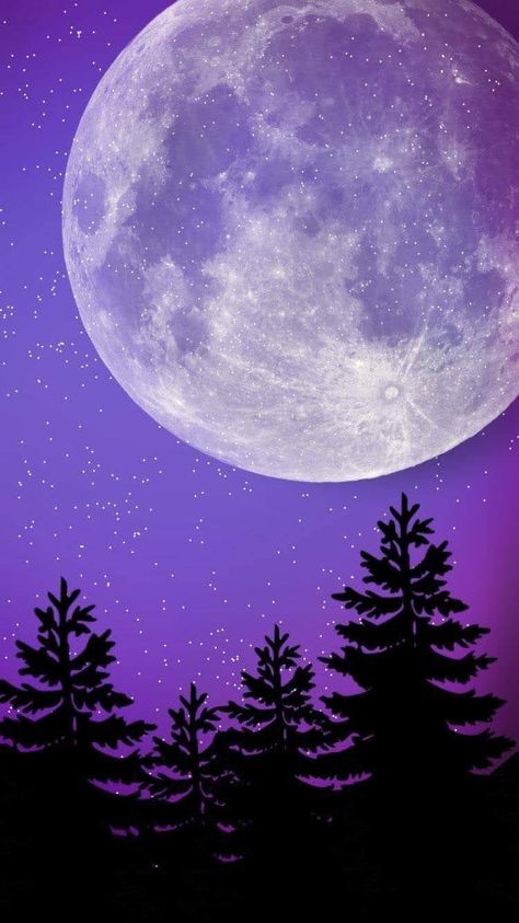 Full Moon Pictures, Purple Galaxy Wallpaper, Dark Purple Aesthetic, Night Sky Wallpaper, Moon Pictures, Moon Painting, Moon Photography, Purple Art, Beautiful Wallpapers Backgrounds