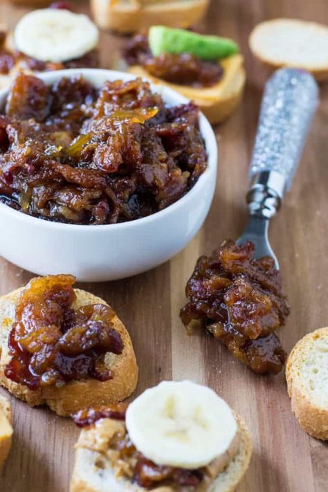 Bacon Jam Recipes, Bacon Onion Jam Recipe, Maple Bacon Jam, Onion Jam Recipe, Bacon Onion Jam, Bacon Jam Recipe, Slow Cooker Bacon, Easy Weeknight Recipes, Food Recipes Dinner