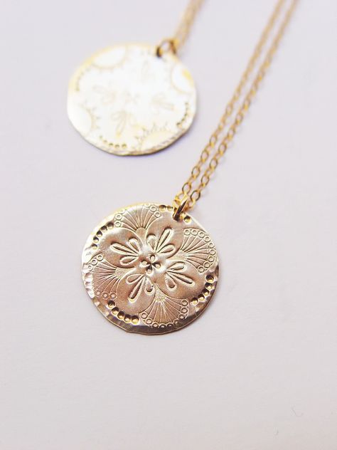 Spirit Quartz Necklace, Gold Necklace Delicate, October Jewelry, Sun Charm, Sun Necklace, Gold Medallion, Gold Charm Necklace, Medallion Necklace, Minimal Jewelry