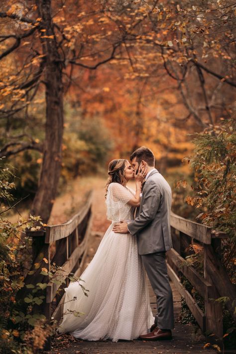 Waterloo Viillage Wedding, Waterloo Village Wedding Photographer, NJ Weddings, New Jersey Wedding Photographer, Rustic Fall New Jersey Wedding, NJ Wedding Photographer, Sussex County NJ  Photographer, New Jersey Wedding Venues, Sussex County Wedding Photography, Wedding Inspiration, Wedding Planning, Wedding Ideas, Unique Wedding Photos, Wedding Photo Ideas, Wedding Couple kissing on a bridge surrounded by fall foliage at historic Waterloo Village Rustic Wedding Poses, Sepia Wedding Photos, Forest Wedding Pictures Photo Ideas, Fall Wedding Pictures October, Gazebo Wedding Photos, Fall Wedding Picture Ideas, Unique Wedding Picture Ideas, Fall Wedding Pics, Lighthouse Elopement