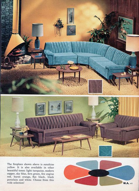 1969 - 1970  Western Auto catalog 1960s Living Room, Mid 20th Century Furniture, Western Auto, 1970s Furniture, 60s Interior, 70s Furniture, 1960s Furniture, 70s Design, Desert Living