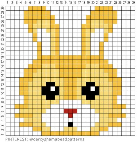 Easter Pixel Art, Magical Bunny, Easter Bunny Pattern, Hama Bead, Pixel Art Grid, Bunny Pattern, Hama Beads Patterns, Pixel Art Pattern, Bead Pattern