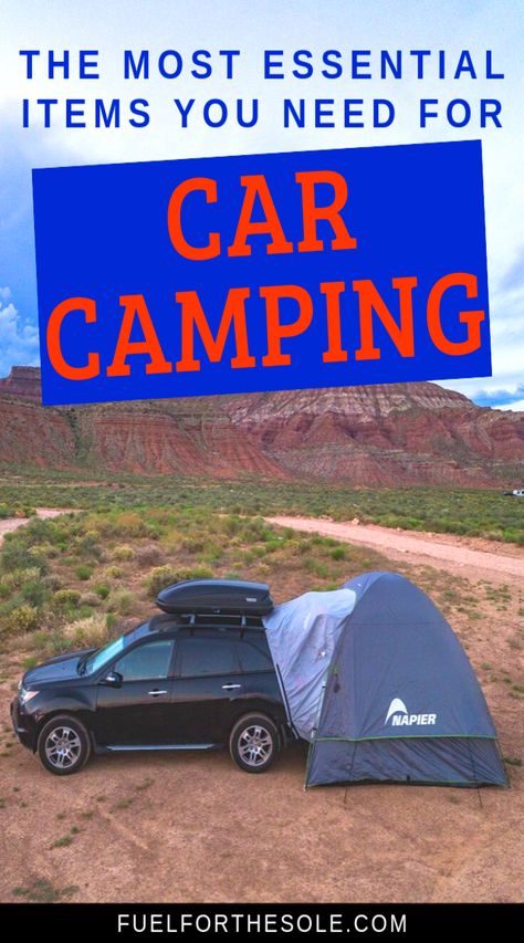 Car Camping Gear, Camping Gear List, Suv Tent, Auto Camping, Camping Desserts, Suv Camping, Camping Must Haves, Hors Route, Car Tent